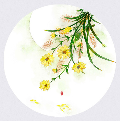 手繪古風(fēng)花卉